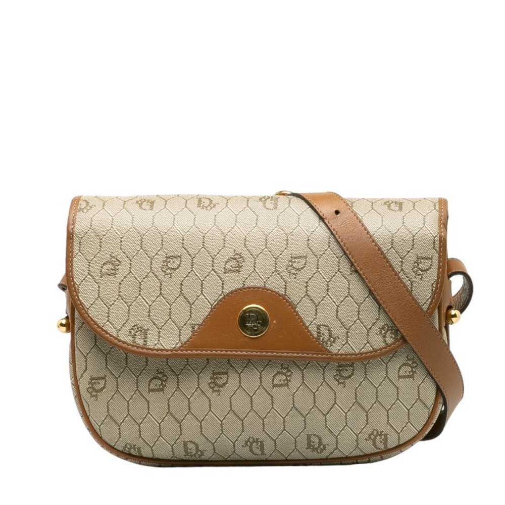 Dior Crossbody Shoulder Bag Leather Gray - Picture 1 of 10